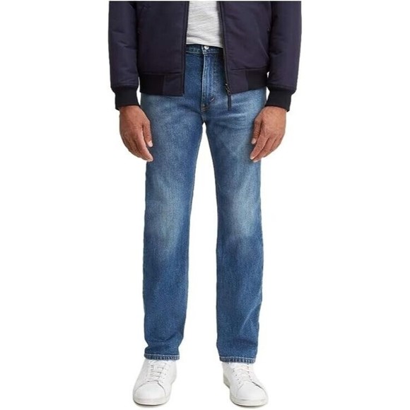 Levi's 505 Regular Fit Jeans Mens 38x34 Blue Stretch Straight Leg NEW